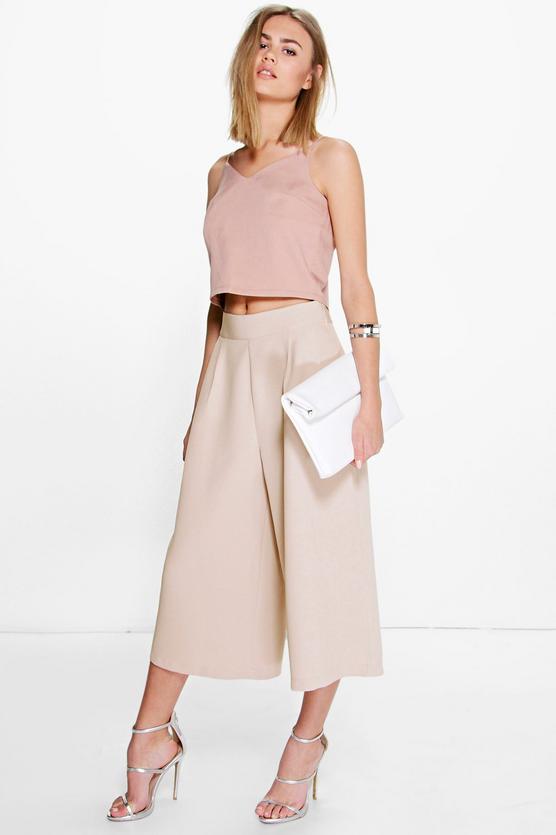 Arianna Pleat Front Wide Leg Tailored Culottes